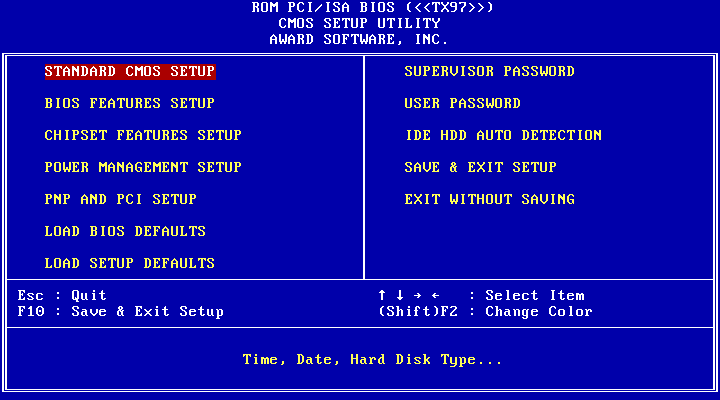 The BIOS setup. Can be used for setting up the boot sequence. And for general silliness that prevents the PC from working if you're not careful.